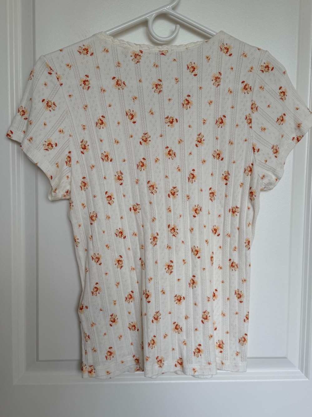 Doen Brie Tee Pointelle Floral Lace-Trimmed - Picture 2 of 4